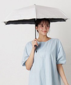 MOONBAT 【一級遮光/晴雨兼用】LANVIN en Bleu (ランバン オン ブルー)  折りたたみ日傘 ラメ刺繍 ピコレース