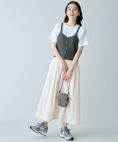 ANY L リネンライクレーシーニットビスチェ