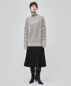 BEIGE， 【洗える】LEADER / ボタンディティールハイネックトップス