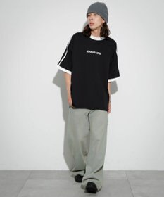 WEGO 【ユニセックス着用ITEM/MLサイズ展開】バックロゴラインリンガーT