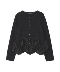 YECCA VECCA パール釦ラッフルカーディガン