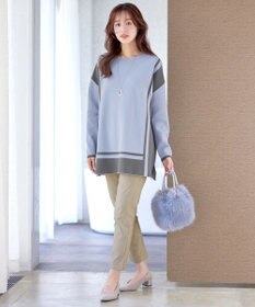 Tiaclasse L 【洗える】ストレッチサイドラインパンツ