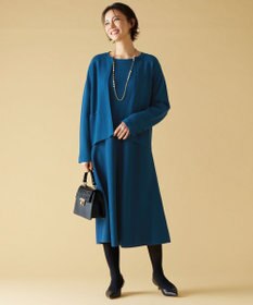 大きいサイズ 自由区 ヴィスコースウールニットワンピース(23区ICB