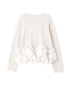 YECCA VECCA パール釦ラッフルカーディガン