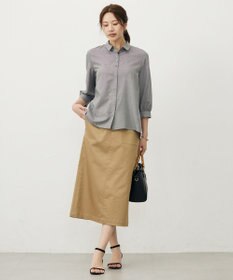 J.PRESS LADIES L 【洗える】シャンブレーサテン ナロー スカート