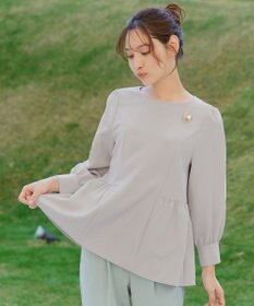 Tiaclasse 【ダブルクロス】パフスリーブペプラムチュニックブラウス