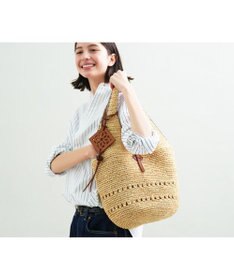 genten クロシェットラフィア　ハンドバッグ大