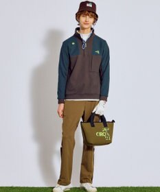 PW CIRCULUS 今が旬トップス！【ドライな肌触り / UV遮蔽率98.9% UVカット / ストレッチ】【MEN】ワッフルハーフジップトップス  ゴルフ