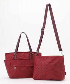 Y'SACCS ドットジャガードポーチ付きトートバッグ