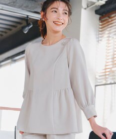 Tiaclasse 【ダブルクロス】パフスリーブペプラムチュニックブラウス