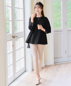 Tiaclasse 【ダブルクロス】パフスリーブペプラムチュニックブラウス