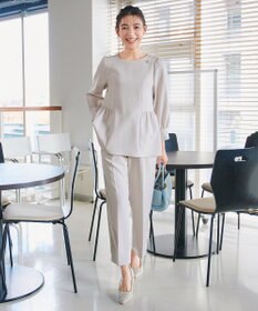 Tiaclasse 【ダブルクロス】パフスリーブペプラムチュニックブラウス