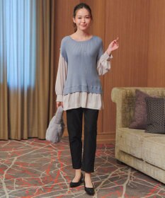 Tiaclasse L 【洗える】ストレッチサイドラインパンツ