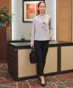 Tiaclasse L 【洗える】ストレッチサイドラインパンツ