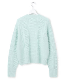 23区 S 【洗える】カシミヤブレンド ケーブルニットカーディガン