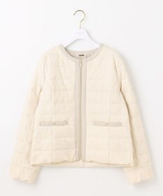 ANY SIS L 【2WAY】ツイードノーカラー ダウンジャケット