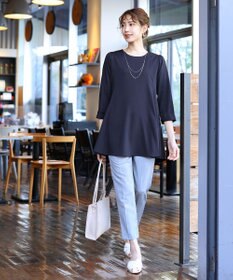 Tiaclasse L 【小倉優子さん着用・選べる袖TYPE・洗える】バックフレアチュニック