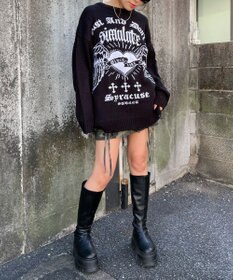 WEGO ウイングハートダメージニット