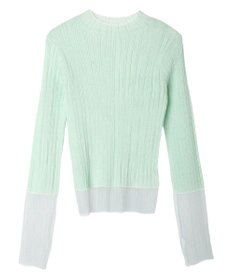 earth music&ecology シアー配色リブプルオーバー