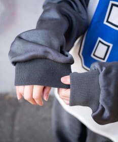 WEGO VネックナンバリングサテンBIGスウェット