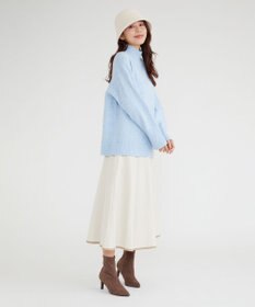 Feroux 【洗える】バイカラーフレア スカート