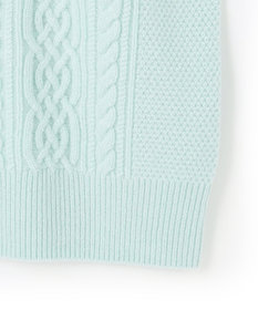 23区 S 【洗える】カシミヤブレンド ケーブルニットカーディガン