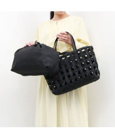 UNBILLION ペルケ perche / テープ透かし格子トートバッグL