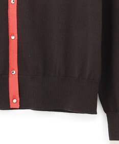 23区 L 【洗える】サステナブルウール バイカラー カーディガン