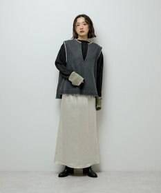 Green Parks すっきり見えシルエットサテンナロースカート