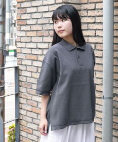 WHITE MAILS 【UNISEX】PAPER KINT HALF SLEEVE OVERSIZED ポロシャツ