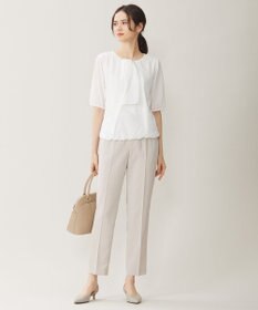 自由区 S 【洗える】ロイヤルシフォンドレープタイ半袖 ブラウス