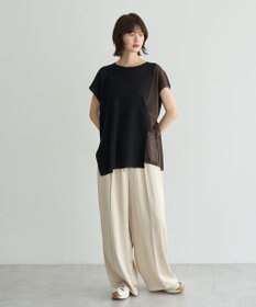 YECCA VECCA メッシュ編みレイヤードニット