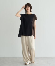 YECCA VECCA メッシュ編みレイヤードニット