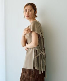 YECCA VECCA メッシュ編みレイヤードニット