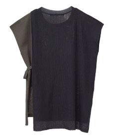 YECCA VECCA メッシュ編みレイヤードニット