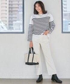 23区 【SLOW】ストレッチ コーデュロイ ストレート フレア パンツ