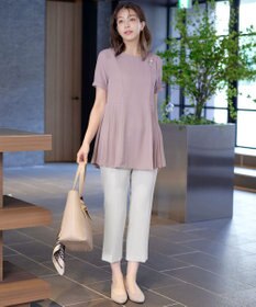 Tiaclasse 【新色追加・洗える】サイドプリーツチュニックブラウス