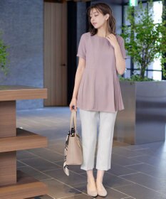 Tiaclasse 【新色追加・洗える】サイドプリーツチュニックブラウス