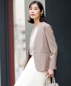 ANY SIS スマートビューティストレッチカラーレス ジャケット グレージュ