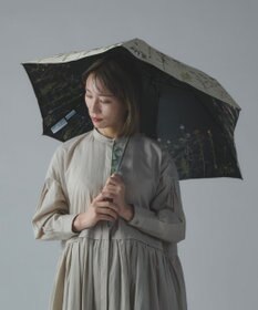 AND WOOL 〈一級遮光生地・晴雨兼用〉ボタニカル刺繍の日傘 （折りたたみ傘タイプ）