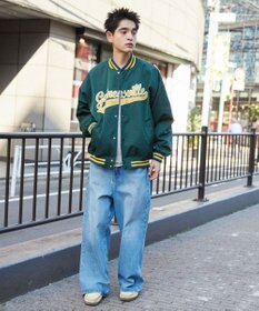 WEGO 【ユニセックス着用ITEM/MLサイズ展開】ワッペンロゴスタジャン