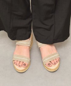 INTER-CHAUSSURES 【ITALIAN SHOEMAKERS】ラインストーンリボン厚底サンダル