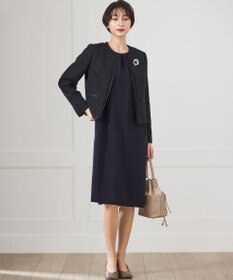 23区 S 【セットアップ対応/洗える】トリアセダブルジョーゼット シフォンスリーブ ワンピース