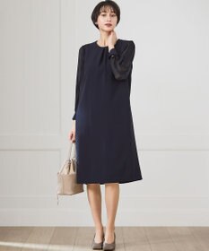 23区 S 【セットアップ対応/洗える】トリアセダブルジョーゼット シフォンスリーブ ワンピース