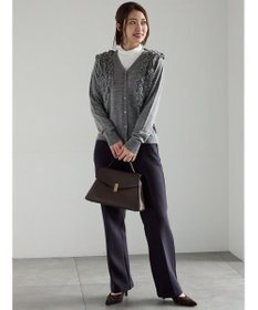 Te chichi 裏起毛パイピングストレートパンツ