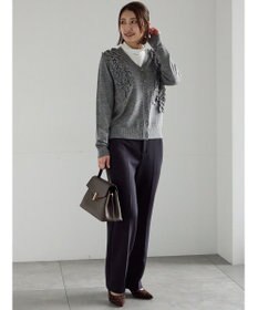 Te chichi 裏起毛パイピングストレートパンツ