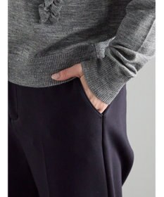 Te chichi 裏起毛パイピングストレートパンツ