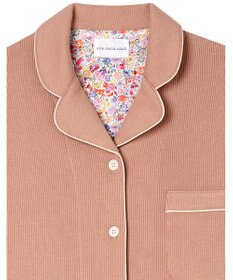 une nana cool 【綿混】ソフトコットンリブ 長袖開襟パジャマ MADE WITH LIBERTY FABRIC