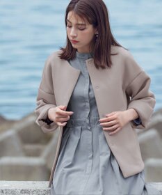 Tiaclasse ダイバー素材ノーカラージャケット