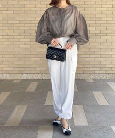 Green Parks AnriettMusee シアーボリュームスリーブブラウス